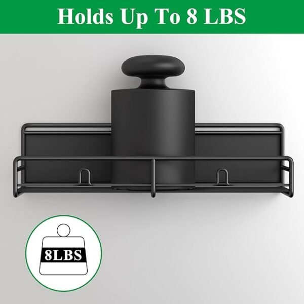 4 Pack Magnetic Spice Rack Organizer for Refrigerator and Microwave Oven, Metal Fridge Shelf for Kitchen, Matt Black - Image 2