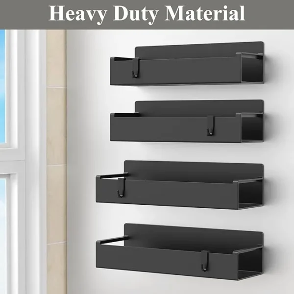 4 Pack Magnetic Spice Rack Organizer for Refrigerator and Oven, Black Fridge Organizers and Storage for Kitchen - Image 2
